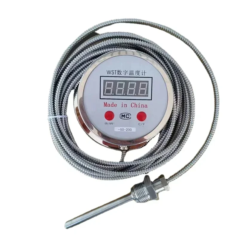 Digital display bimetallic thermometer industrial stainless steel boiler electronic embedded build-in thermometer