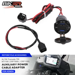 2025 Transalp 750 Power Outlet Connector For Honda CRF1000L XL750 Africa Twin Motorcycle 2 Pins Auxiliary Power Cable Adapter