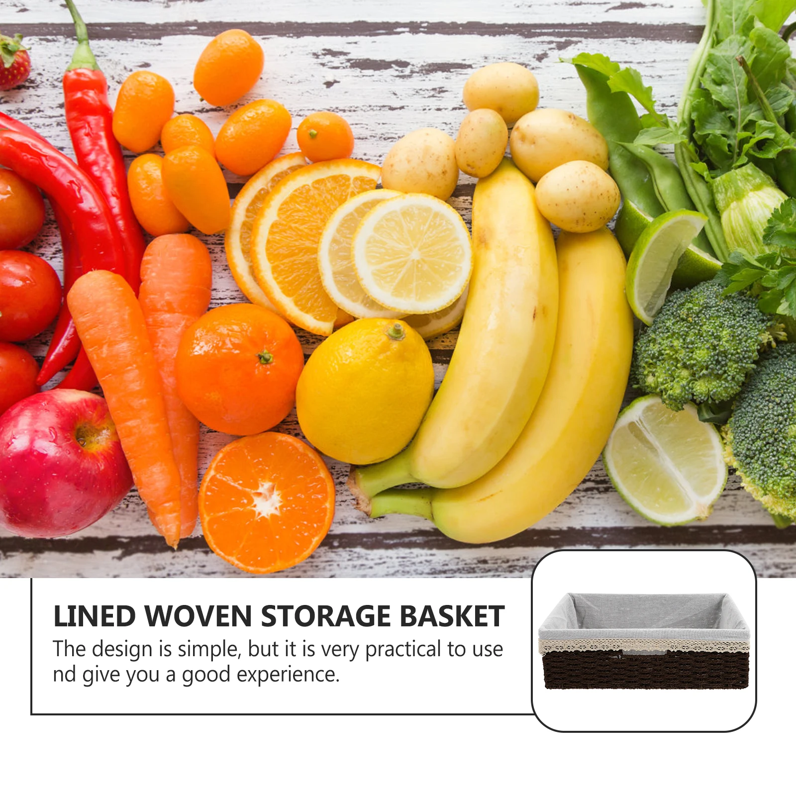 

Foldable Storage Basket Woven Plant Friendly Household Snack Fruit Book Laundry Rattan Tray Sturdy Holder