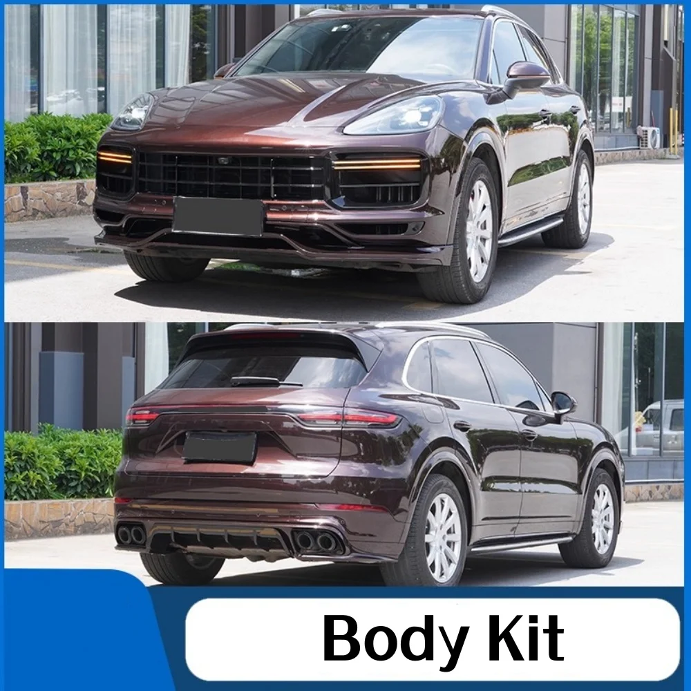 

Комплект кузова для Porsche Cayenne 11-23 модифицированный Turbo, передний бампер в сборе, фара, колесо, брови, бампер, автомобильные аксессуары