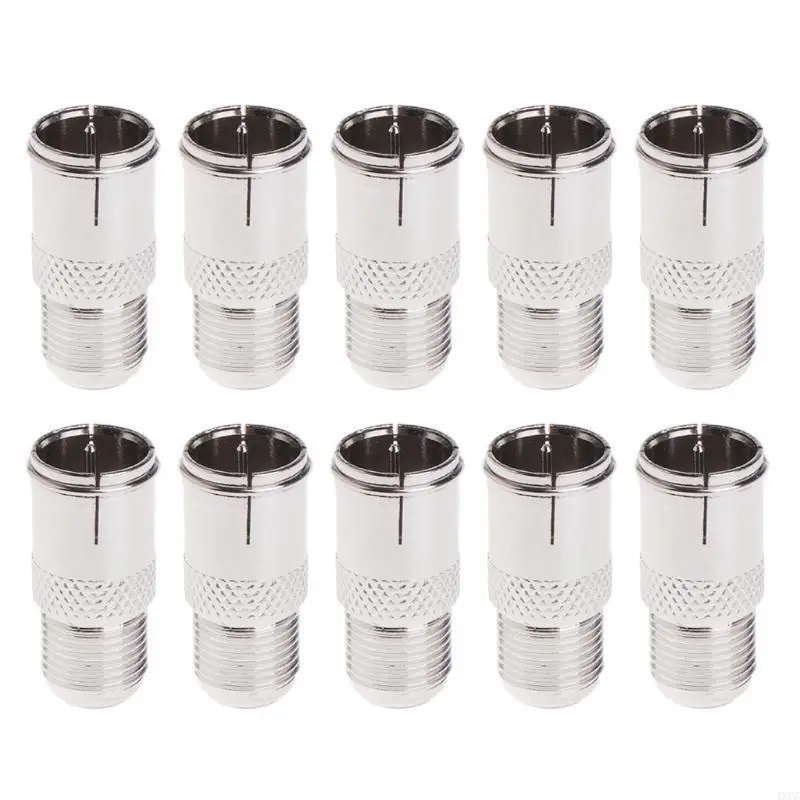 

10 Pcs Quick Fit F Connector Male Plug To Female Adapter - Push On RF Coaxial