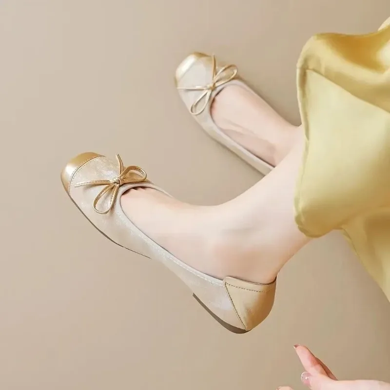 

Women Flats 2025New Shallow Mouth Single Shoes Soft-soled Ballet Flats Women Slip-On Loafers Square Head Mary Jane Flats Zapatos