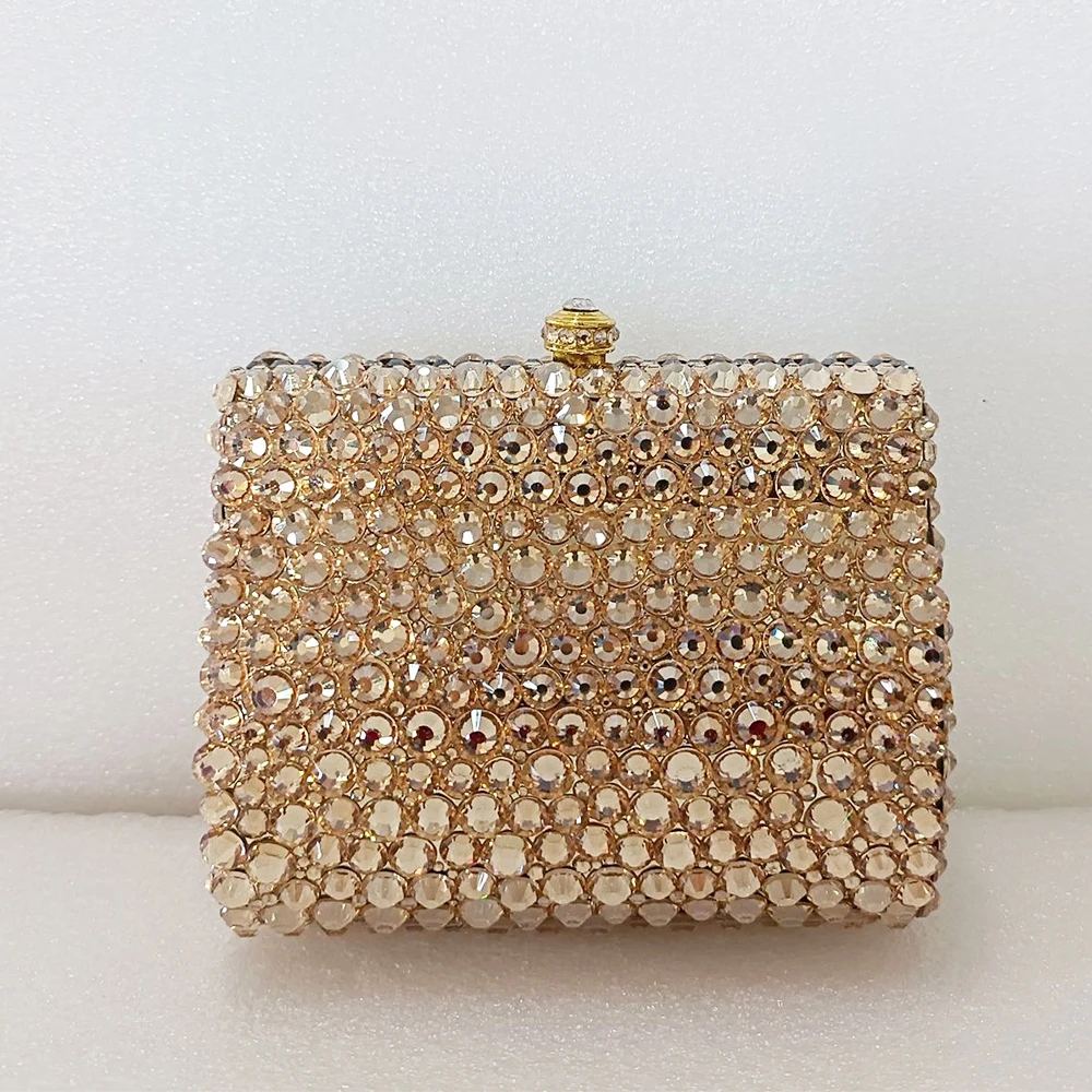 Sparkling Women Gold Evening Clutch Bags WHTUOHENG Little Diamond Dinner Purse Crystal Bridal Handbag Diamond Party Purses