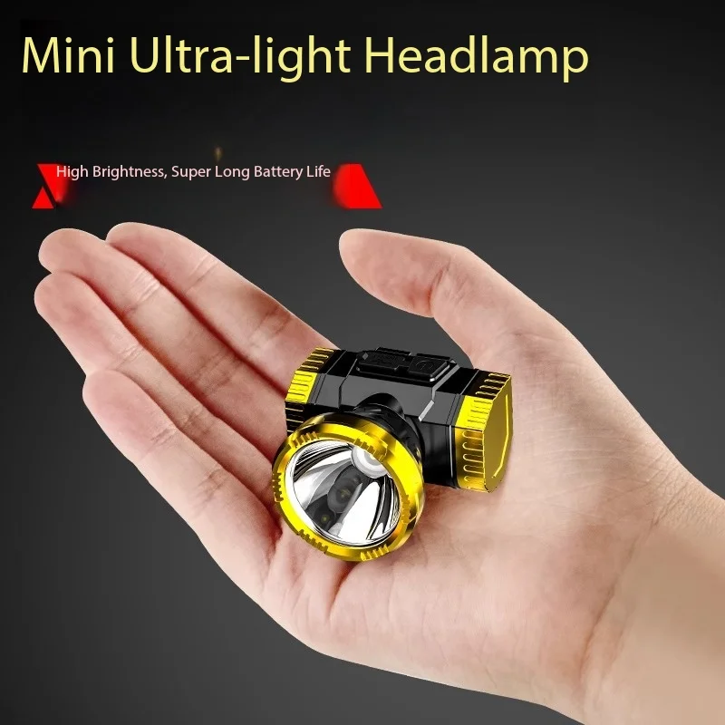 

Легкий USB-фонарь-налобник с быстрой зарядкой и LED-подсветкой, мини-фонарик для кемпинга и горнодобывающей промышленности