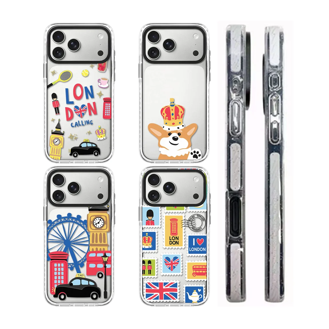 

Cute Crown Puppy Pattern Acrylic White Border Magnetic Cover for IPhone 12 13 14 15 16 17 Pro Max Case for IPhone 17 Air
