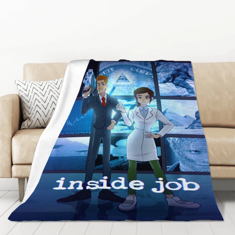 I-Inside Job Cartoon Custom Blanket Sofa Winter Bed Blankets & Throws Furry Throw Fluffy Soft Baby Fleece Beds Nap Anime Flannel