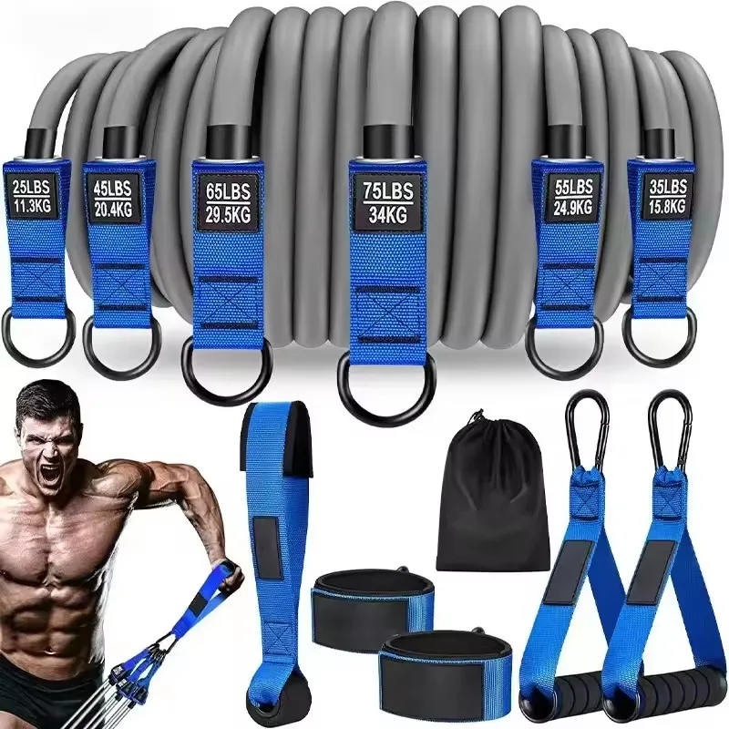 

300lbs Fitness Exercises Resistance Bands Set Elastic Tubes Pull Rope Yoga Band Training Workout Equipment for Home Gym Weight