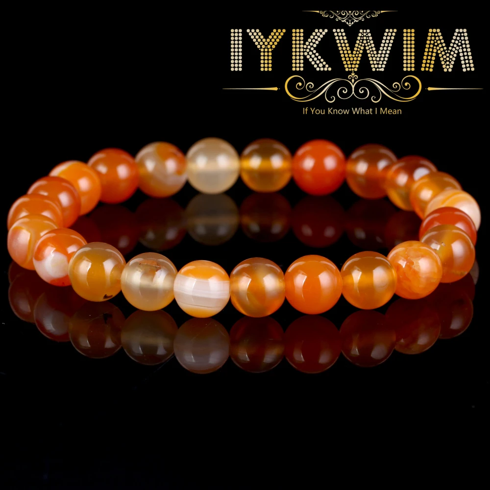 Natural Stone Bracelet Orange Striped Agates Beads Jewelry Gift For Men Magnetic Health Protection Women 6 8mm