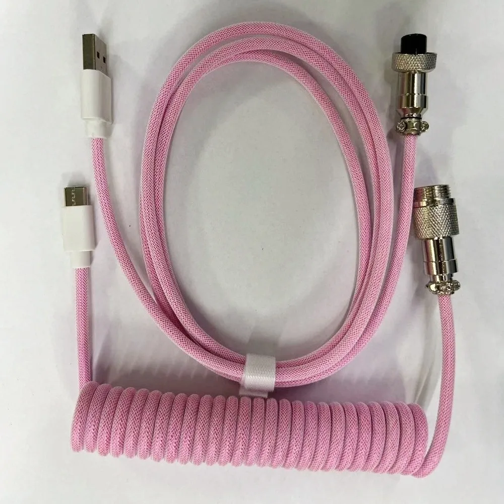 

USB Port a Mechanical Keyboard Coiled Cable Max 3M Length Coiled Design Mechanical Keyboard Type C USB Cable Aviation Connector