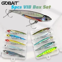 5 unids/caja VIB 20g 25g 30g juego de cebos de plantilla de Metal Spinner hoja de hundimiento gancho vibratorio Ration Pesca caja de aparejos cuchara Kit de señuelo de Pesca