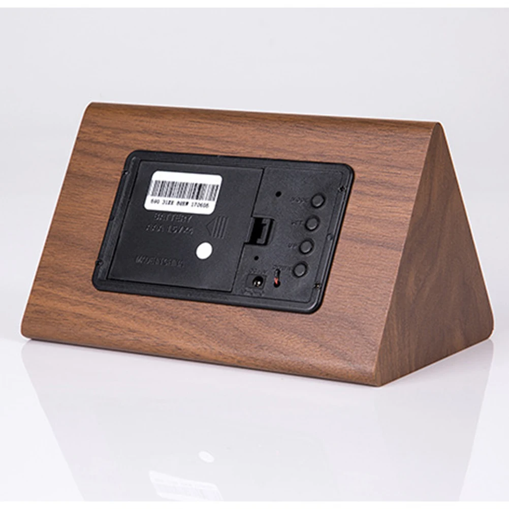 

Luminous Wood Alarm Clocks Led Alarm Clock White Temperature Desk LED Digital Clock Night Light Decor