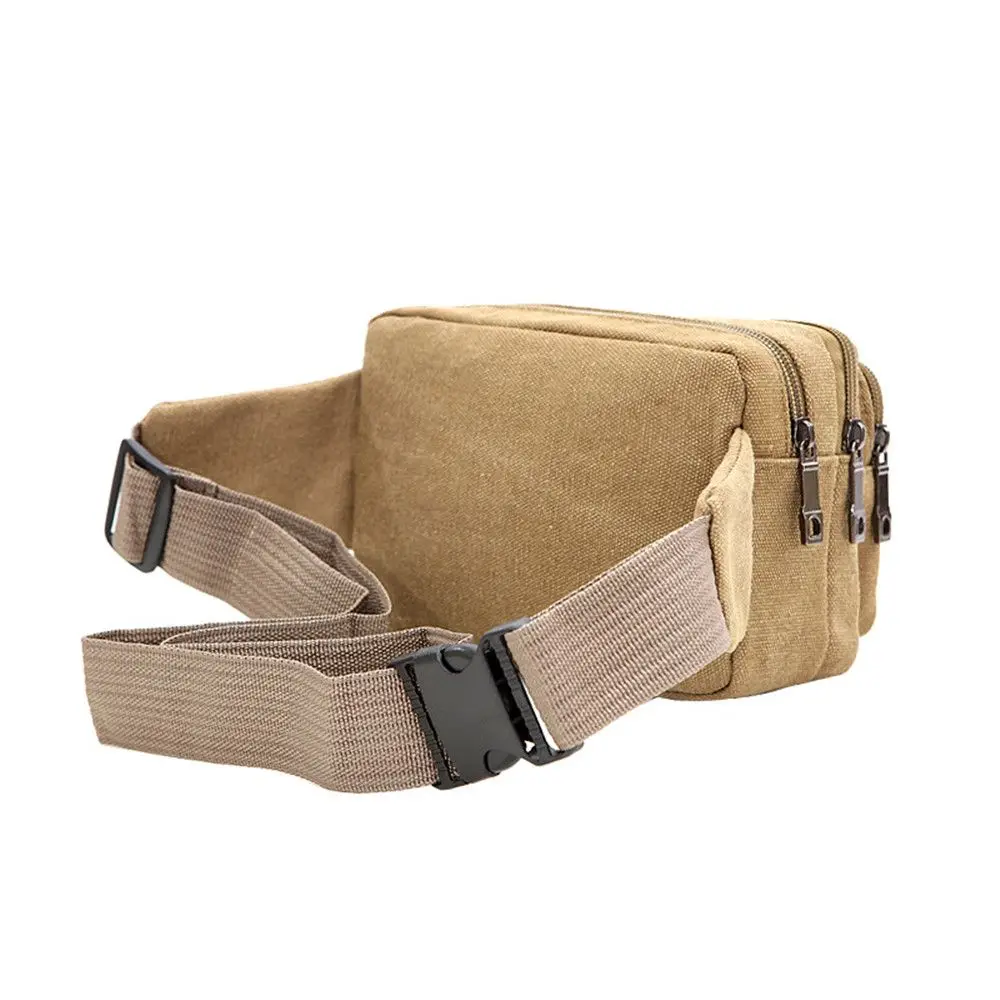 Fashion Waist Bag For Men Canvas Fanny Pack Man Multifunction Pocket Pack Belt Travel Shoulder Bag Outdoor Sports Men\'s Belt Bag