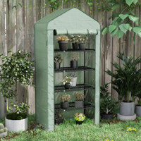 Outsunny garden greenhouse 5 levels design widened 90x49x193 cm Green