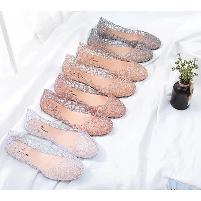 New Women Sandals Jelly Shoes Breathable Flats Shoes Hollow Out Slip Fashion Ladies Footwear Sandals Summer Sandalias Mujer