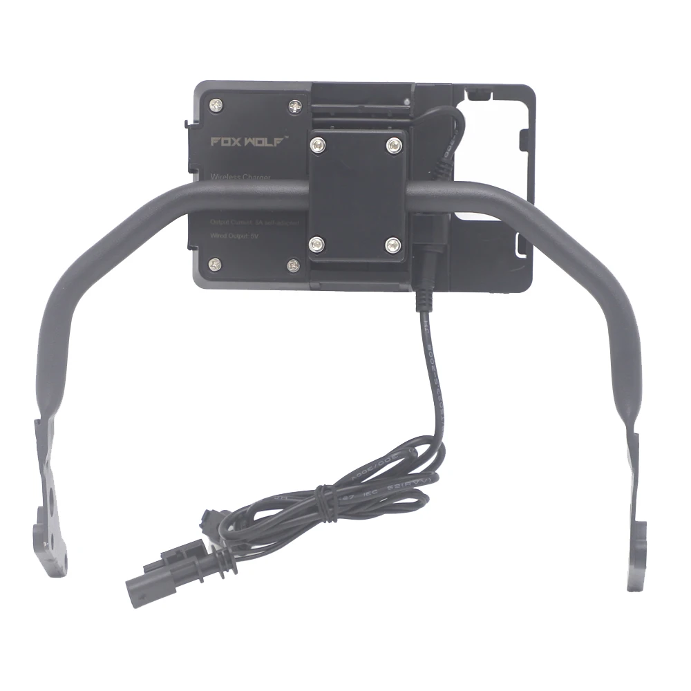 Cargador de soporte para teléfono móvil con navegación GPS USB, carga inalámbrica para motocicleta, para BMW R1200GS R1250GS F700GS F800GS F750GS