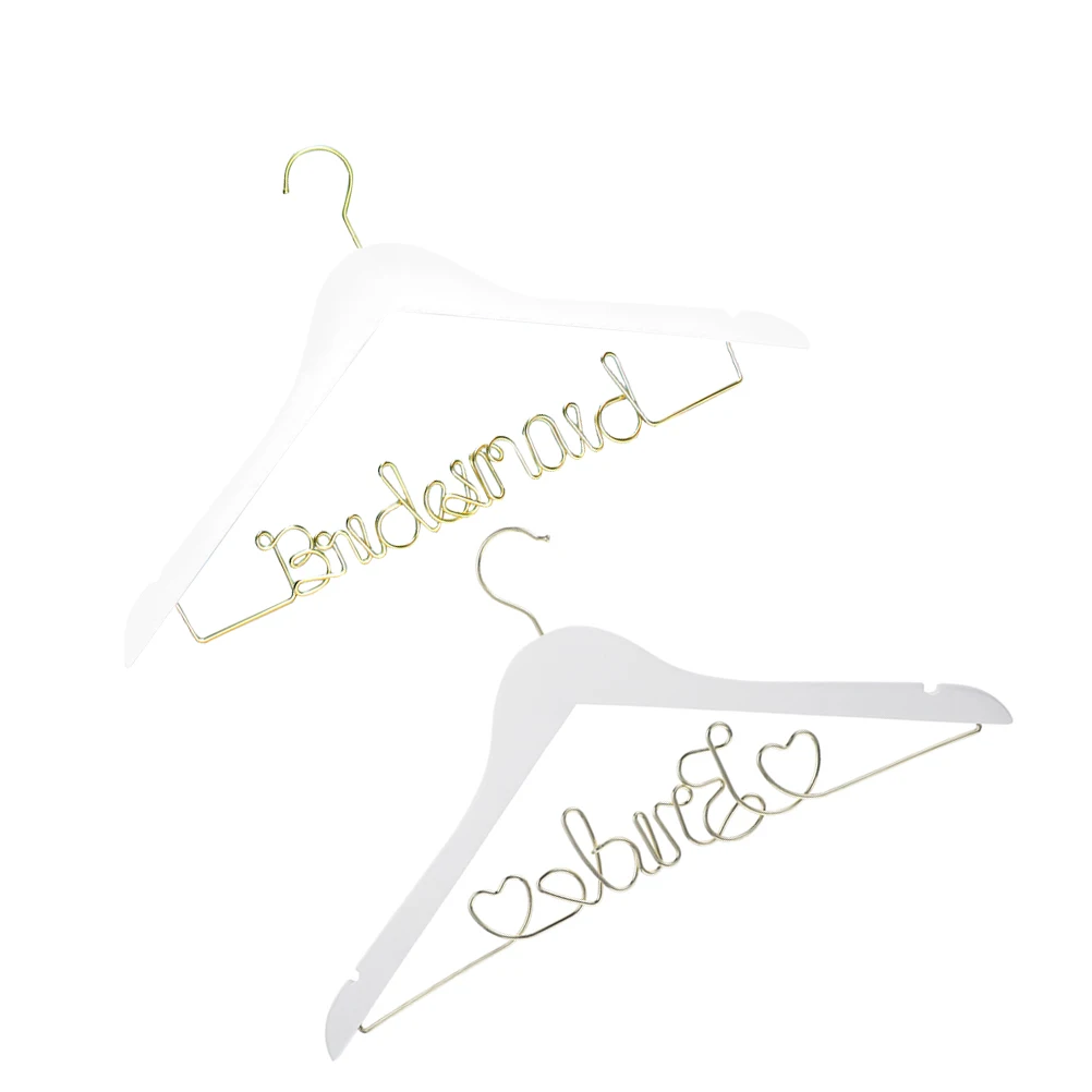 

2Pcs Wedding Hanger Bride Coat Formal Clothing Versatile Reliable Safe Reusable Storage Wedding Dress Holder Organize