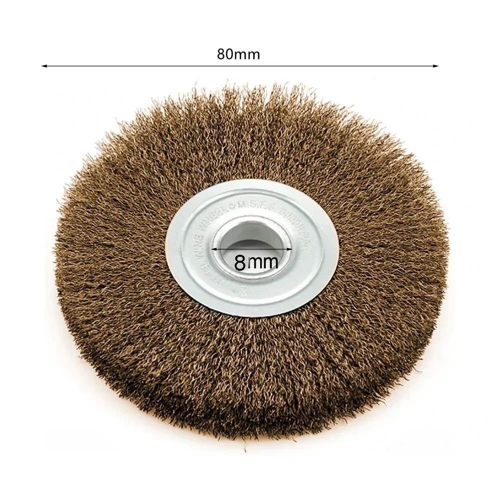 Imagem -04 - Crimped Roda Broca Escova Fio de Angle Grinder Polimento Remoção de Ferrugem Ferramentas 75 mm 80 mm 0.52 0.32 1pc Aço Inoxidável