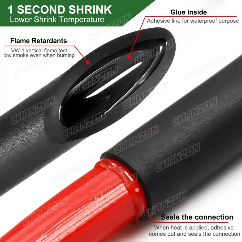 7 Colors 3:1 12.7-100mm Heat Shrink Tubing With Glue Double Wall Adhesive Lined Wire Tube Roll Marine Grade Cable Sleeve 1.22M