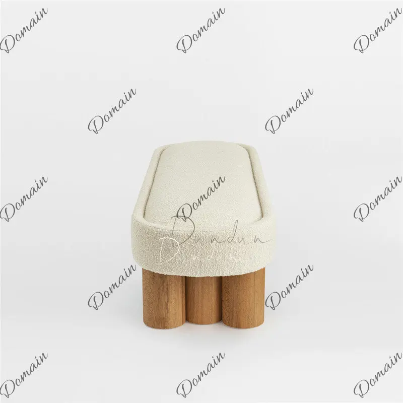 Light luxury simple solid wood creative foyer shoe changing stool modern living room cloakroom dressing bedroom bedside stool