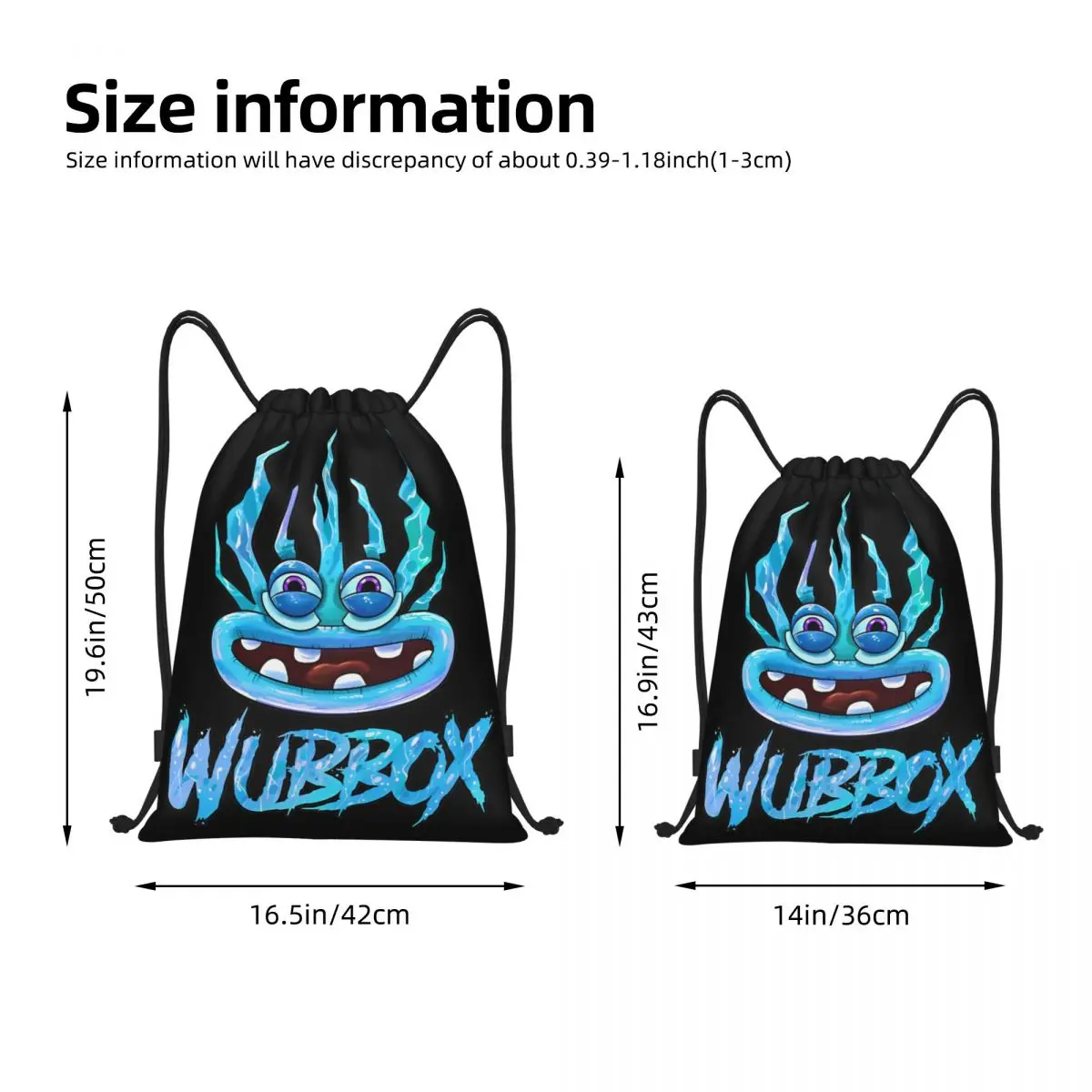 Wubbox My Singing Monsters Drawstring Bags Sports Backpack Gym Sackpack String Bag for Working Out