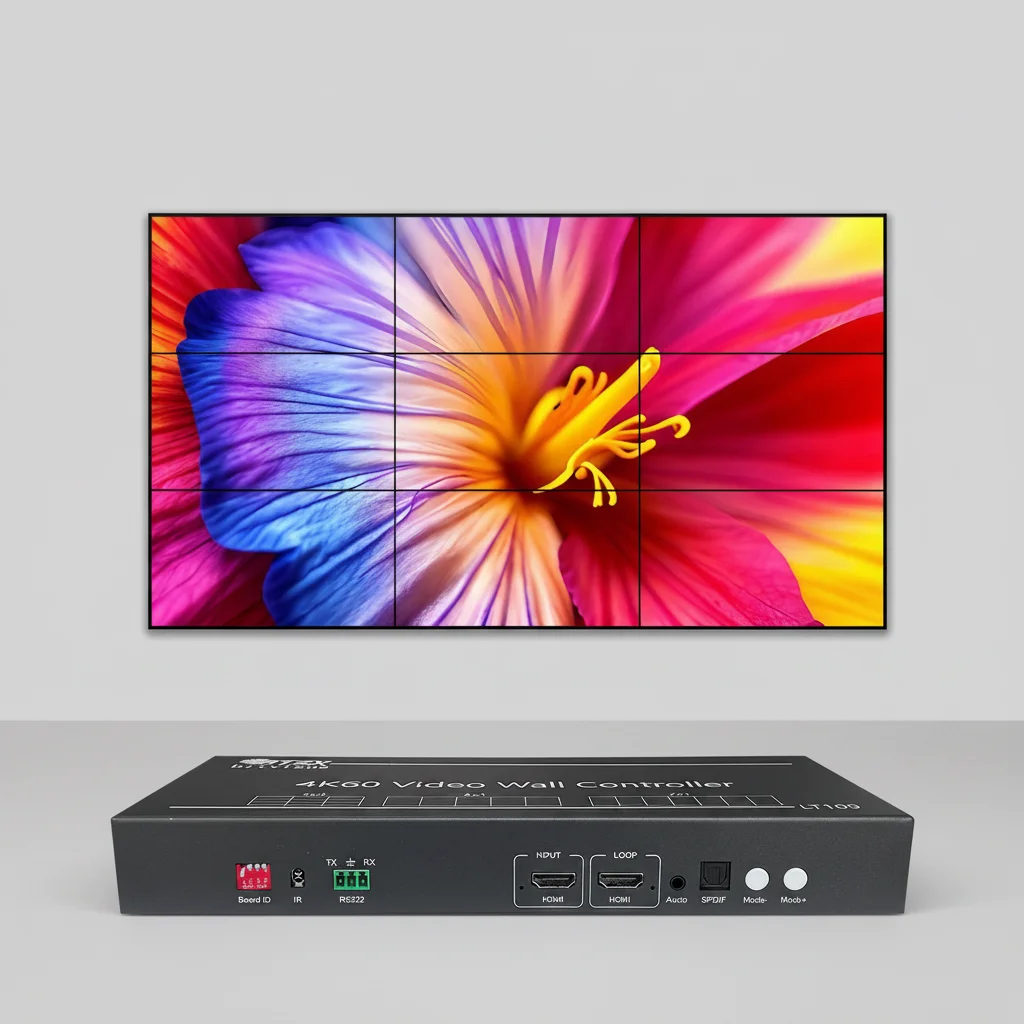 4K60 Display Wall Controller 9 HDMI Output 4K Input 23 Splicing Modes FPGA Real Time Processing No Lag Control Wall Processor