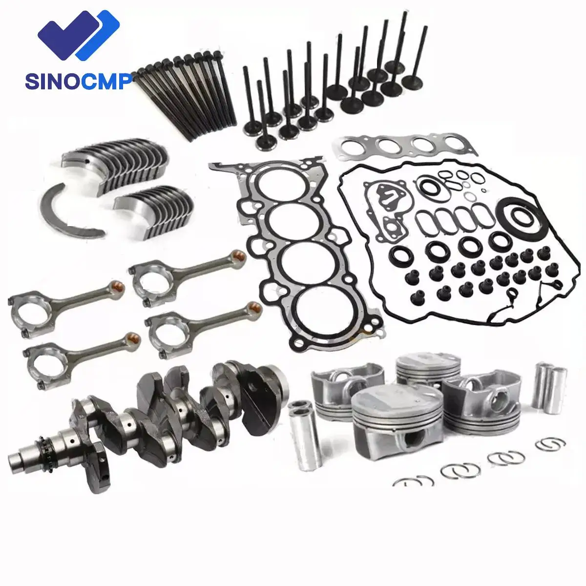 

Комплект прокладок поршня G4NH 2.0L для восстановления двигателя, стержни коленчатого вала, набор для установки клапана для Hyundai Kia 17-22 231102E510 23510-2E460