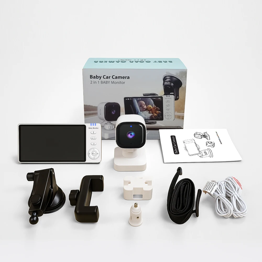 Babysitter Multifunctional 5-Inch IPS Display 720P Baby Car Camera with Two-Way Audio 300m Range Rear Facing Intercom