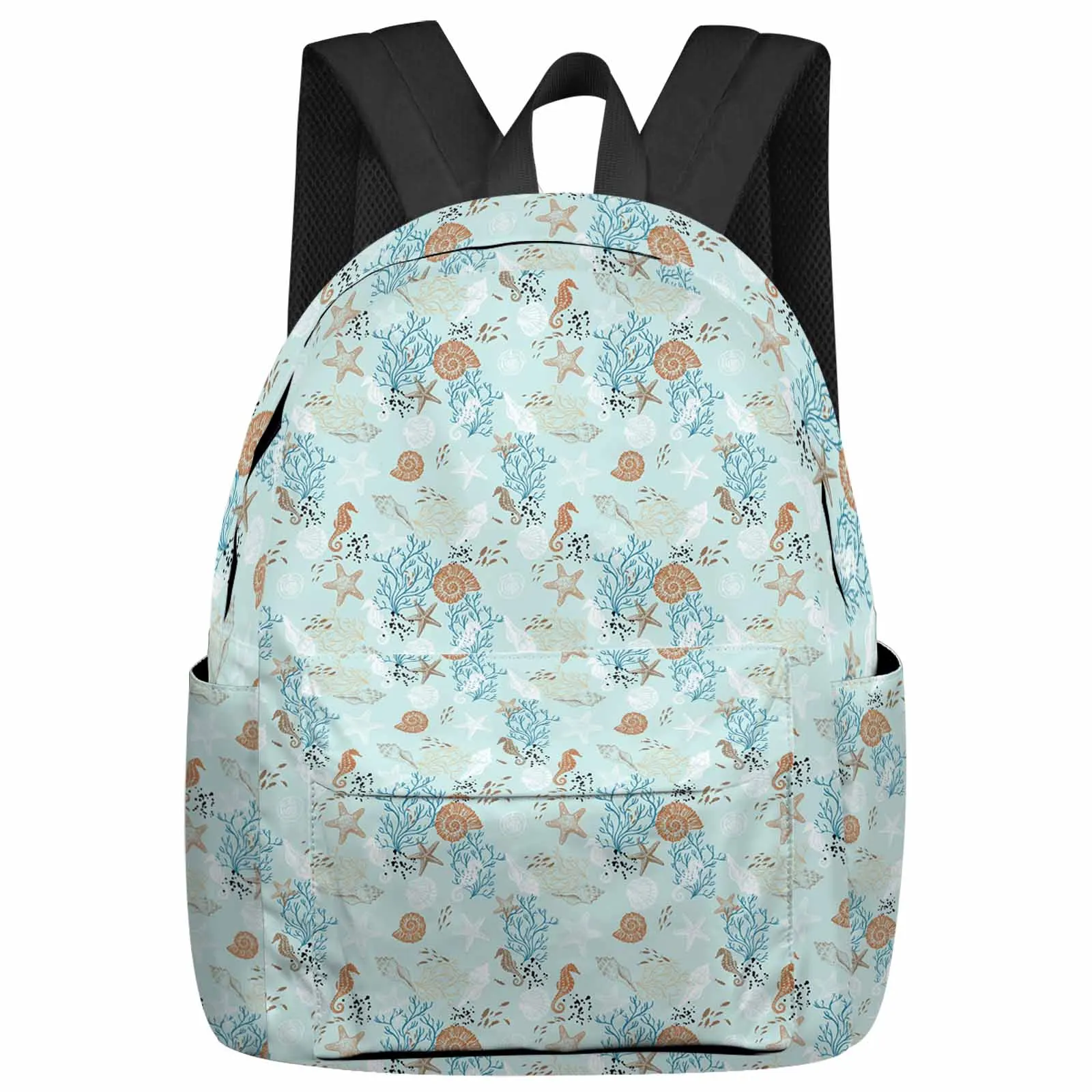 Starfish And Shells Coral Retro Backpack School Bags for Teenagers Students Laptop Bag Women's Casual Travel Backpack