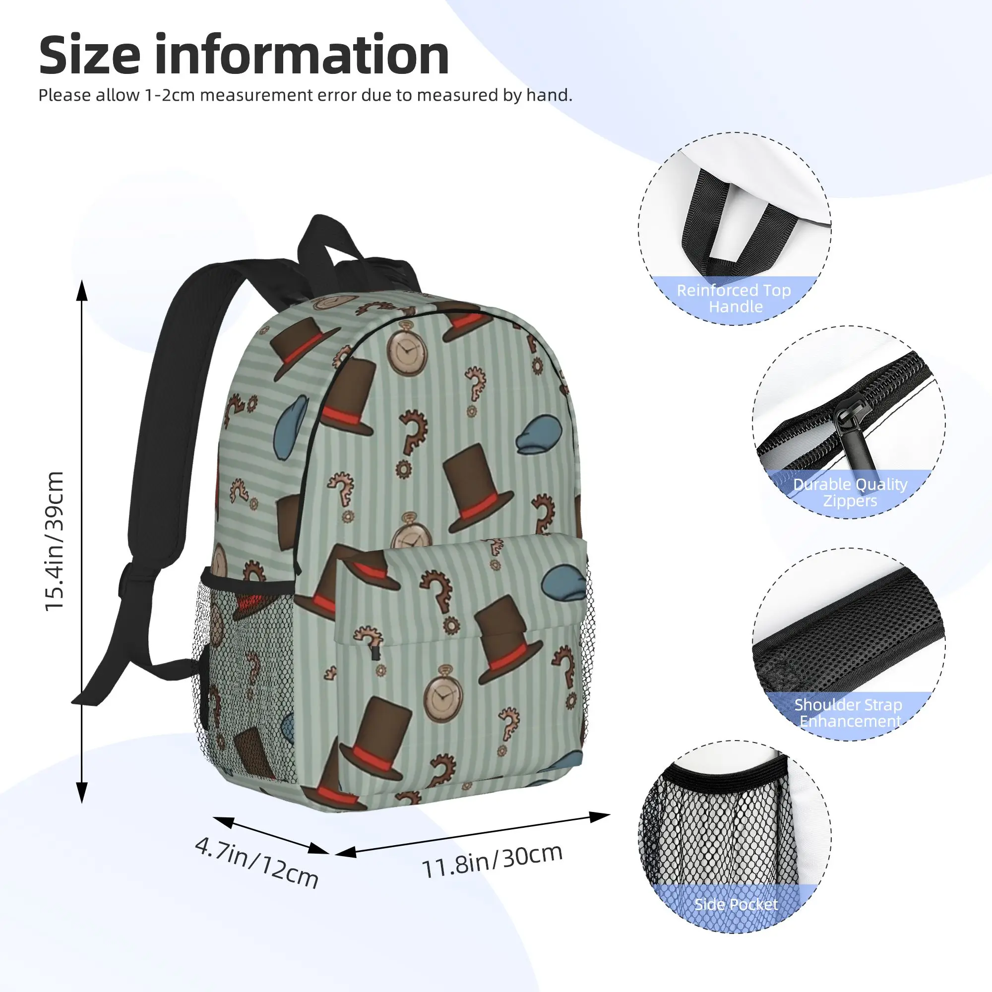 Professor Layton Repeated Pattern Backpack Hot Sale Daypack Boys Girls BookBag Shoulder Bags for Men Women School Bag