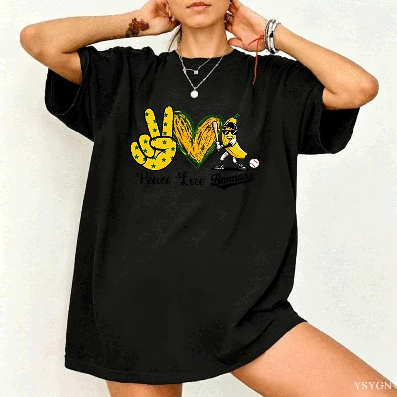 Women Peace Love Kind Bee Plaid Heart Peace Hand Graphic T Shirt Cute Crew Neck Summer Short Sleeve Tee