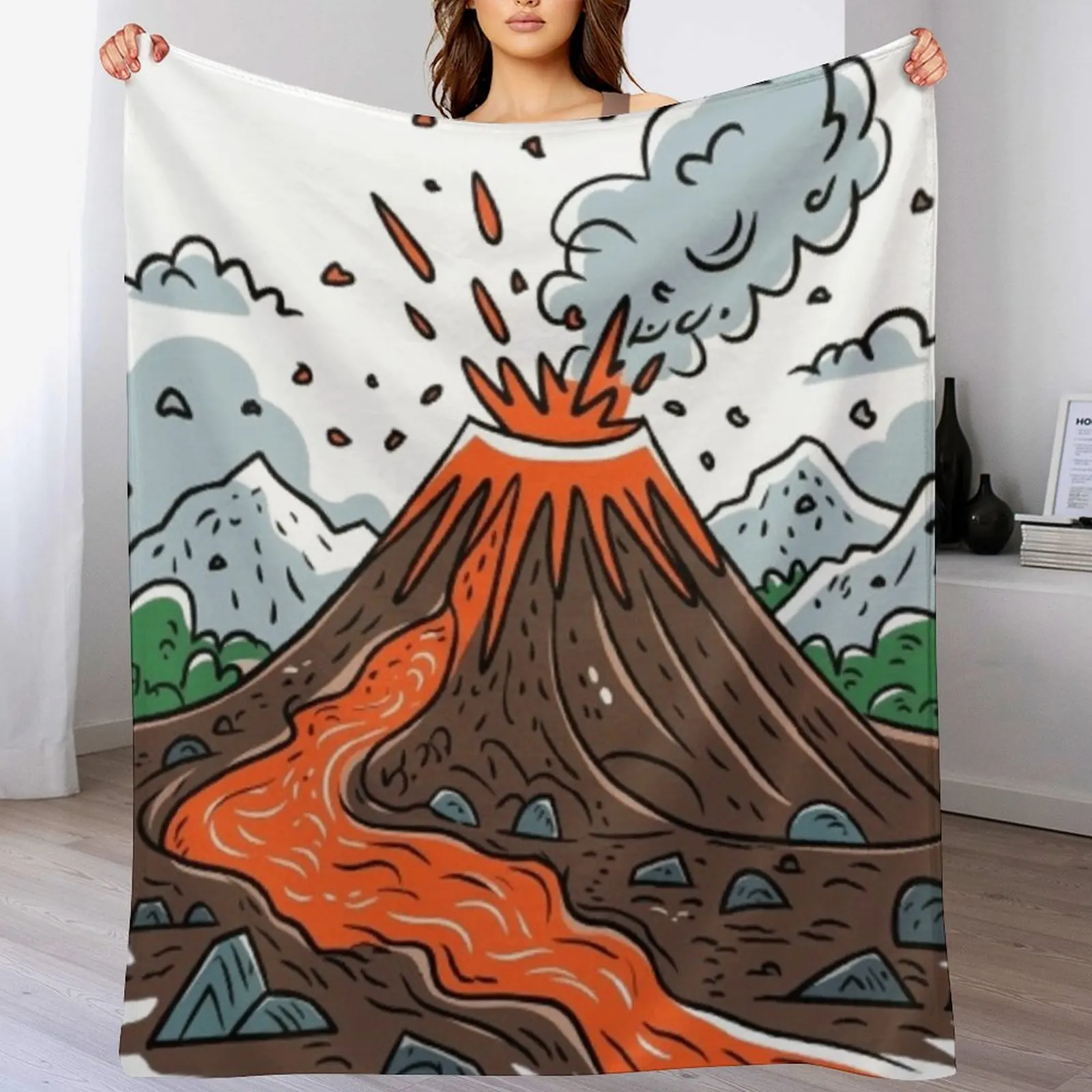 Explosive Volcanic Eruption: Nature's Fiery Power Throw Blanket sofa bed wednesday Blankets