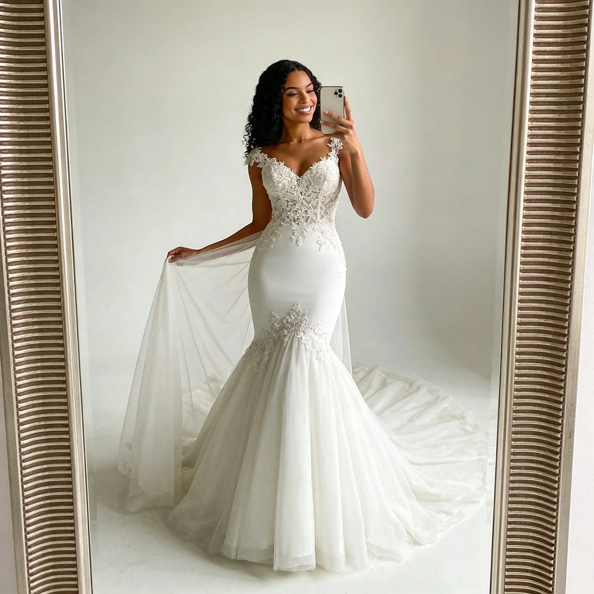 Romantic Boho Mermaid Bridal Dress Sleeveless Lace Embroidery Elegant Tulle Wedding Gowns For Women Backless Robe De Mariée 2026