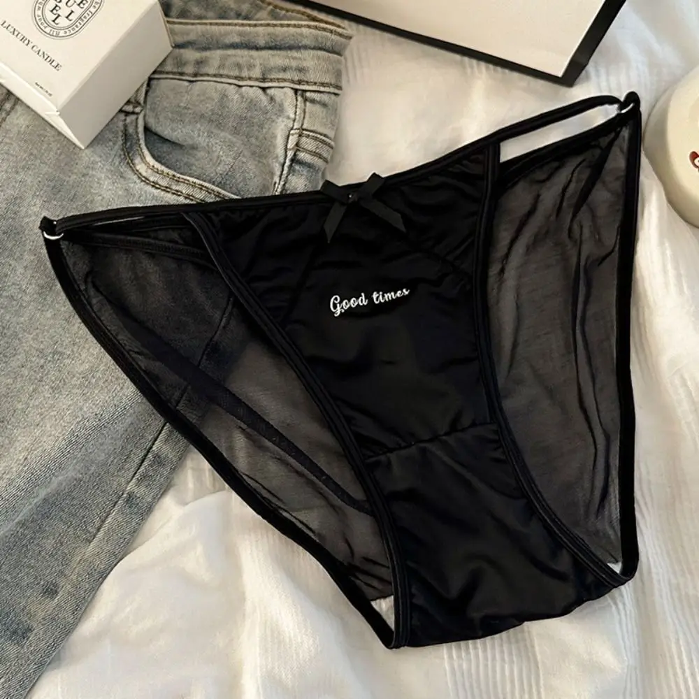 ملابس داخلية ملونة قابلة للتنفس من الساتان المرن ملابس داخلية نسائية شبكية قابلة للتعديل سراويل داخلية منخفضة الخصر على الطراز الكوري #4