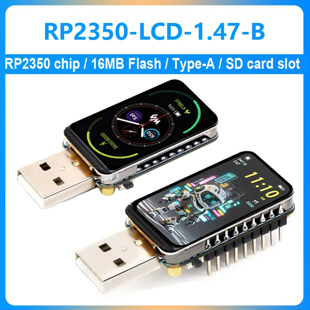 Raspberry Pi RP2350 Development board Type-A interface Version 1.47 inch LCD Display RP2350A Screen RGB color 16MB Flash