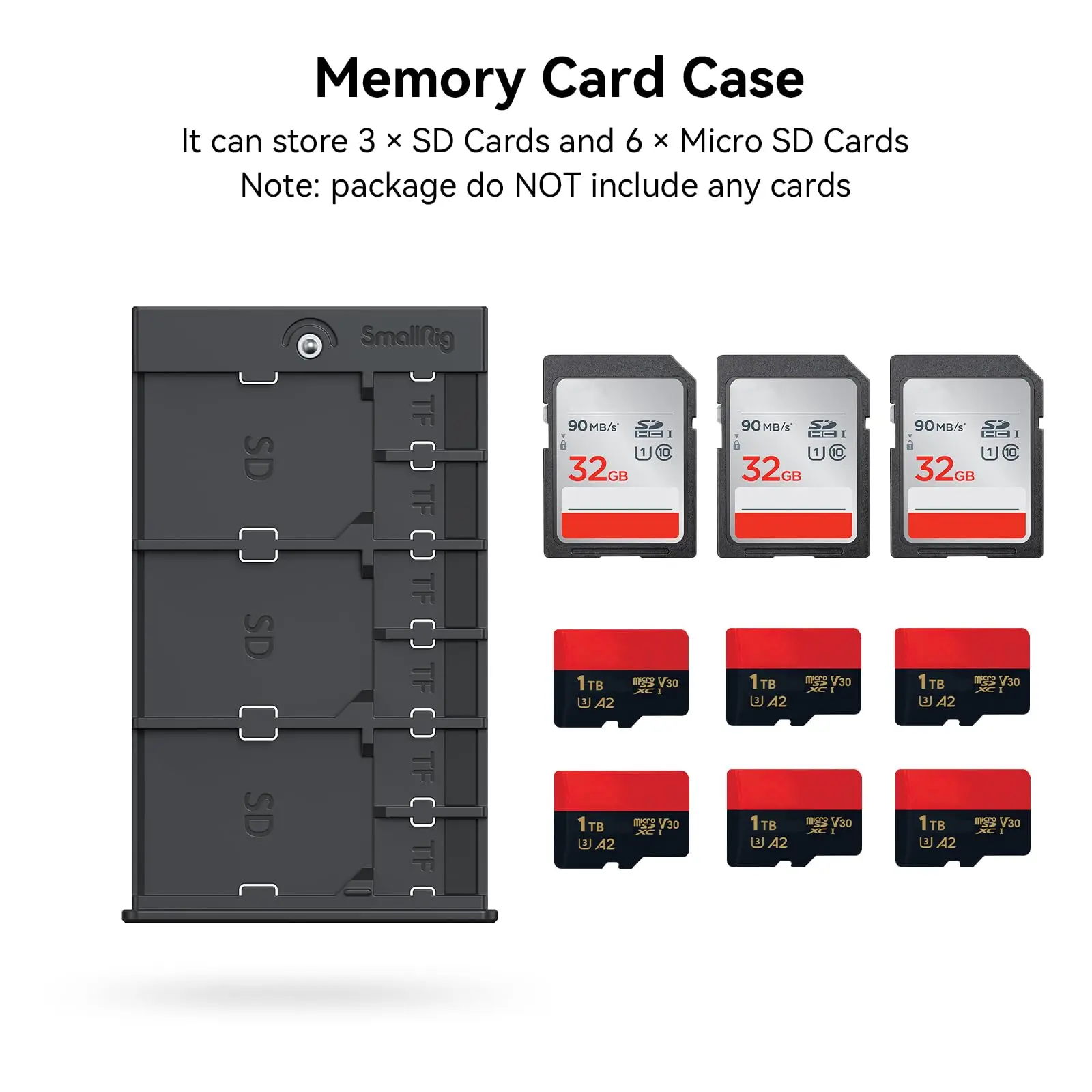 SmallRig-Funda de tarjeta de memoria con soporte para tarjeta SIM, para tarjetas SD/Micro SD/SIM DSLR, para cámara Sony, fotografía, grabación de