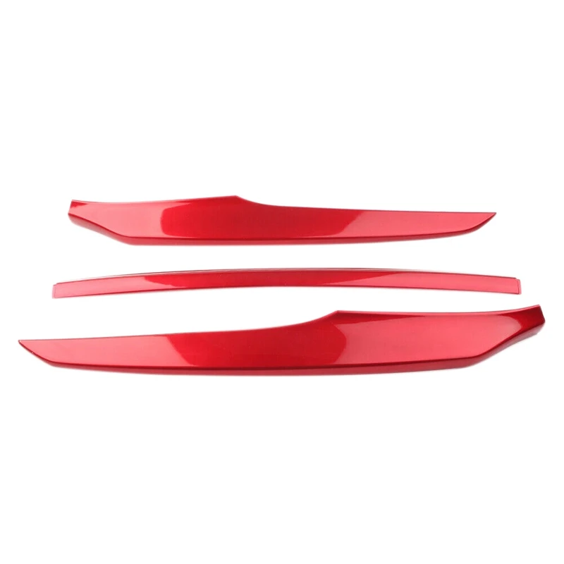 

3PCS ABS Front Grille Cover Moulding Trim Front Bumper Lip for Honda Accord 2018 2019 2020 (RED)