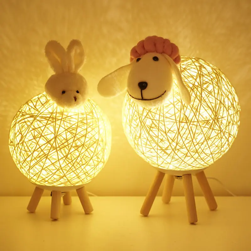 

Sheep Deer Night Lights Desk Lamp Bedside Lamp ins Bedroom Creative Dream Warm Sleep Lamp Bedside Home Decorations Lampara Gift