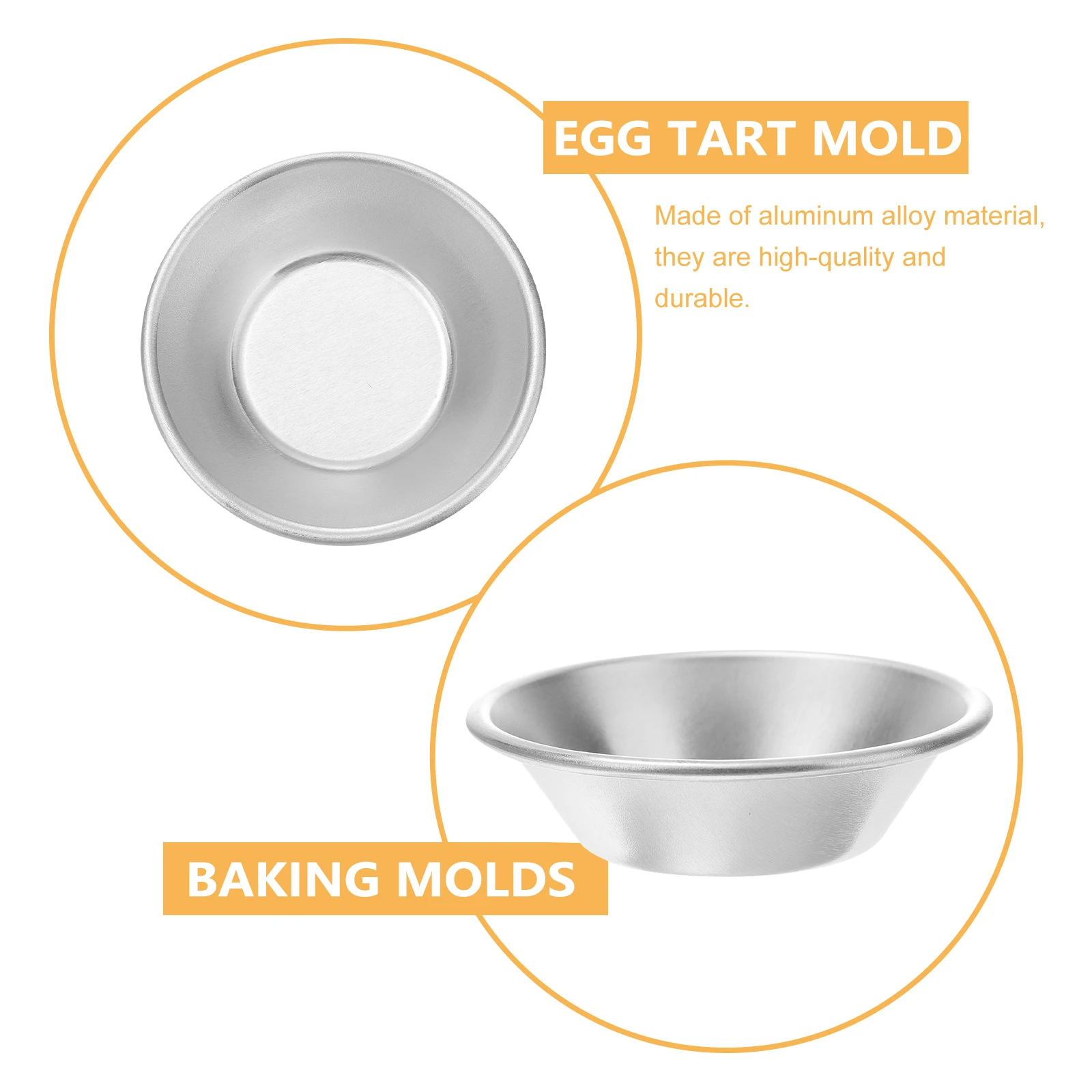

25Pcs Egg Tart Molds Aluminum Alloy Non-Stick Round Mini Tart Pans for Muffins Cupcakes Custard Baking Bakeware