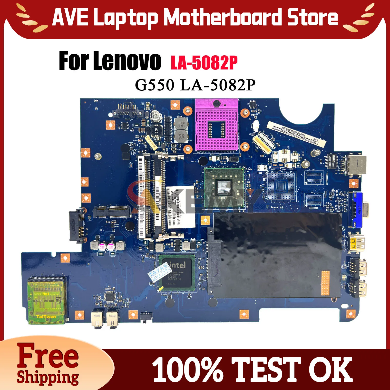 

LA-5082P для ноутбука Lenovo Ideapad G550, материнская плата с GM45 DDR3, 100% полностью протестирована