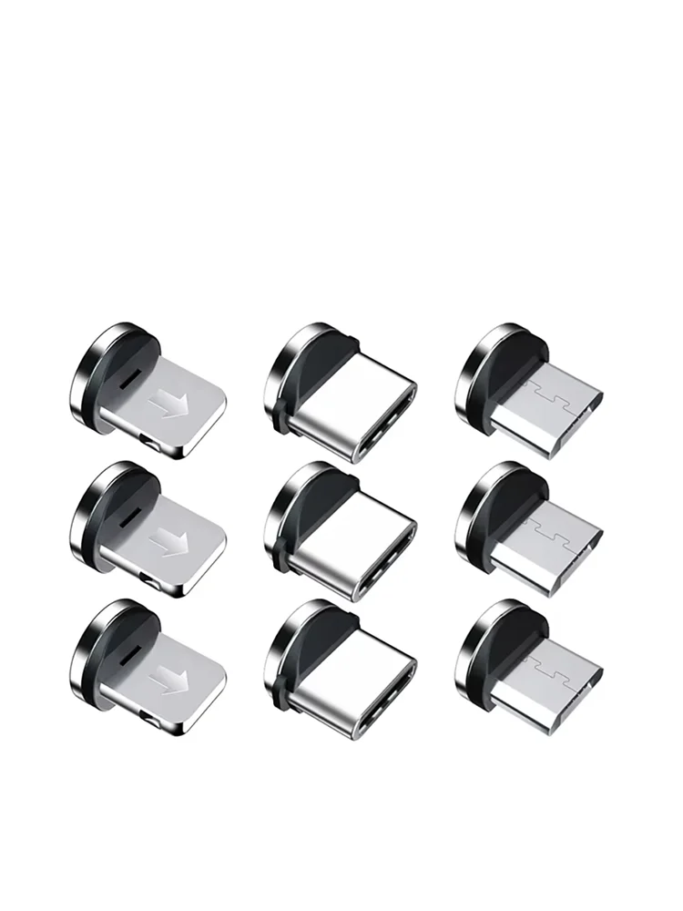 9-teiliger Konverter-Ladekabeladapter für Mobiltelefone, 360-Grad-Drehung, magnetische Spitzen, Ersatzteile, einfach zu bedienen, langlebig