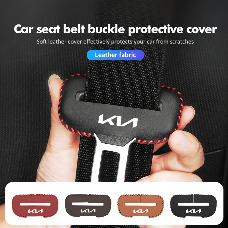 Leather Car Seat Belt Adjustable Anti-Scratch Protector Buckle For KIA Ceed Sportage Rio K5 K2 Optima Cerato Venga Sedona