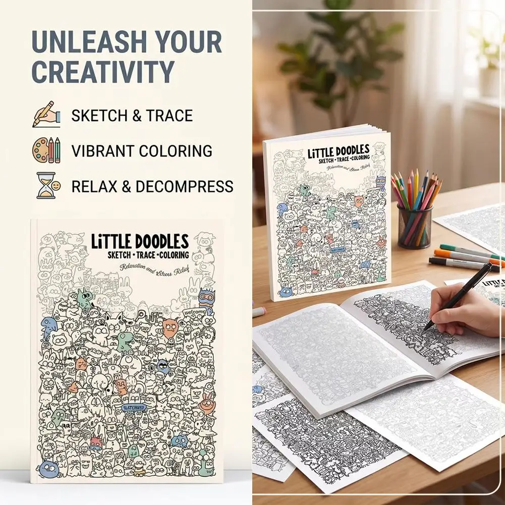 1PCS Decompression Graffiti Book Containing Exquisite Graffiti Patterns for You to Trace and Color Aiming to Provide Creativity