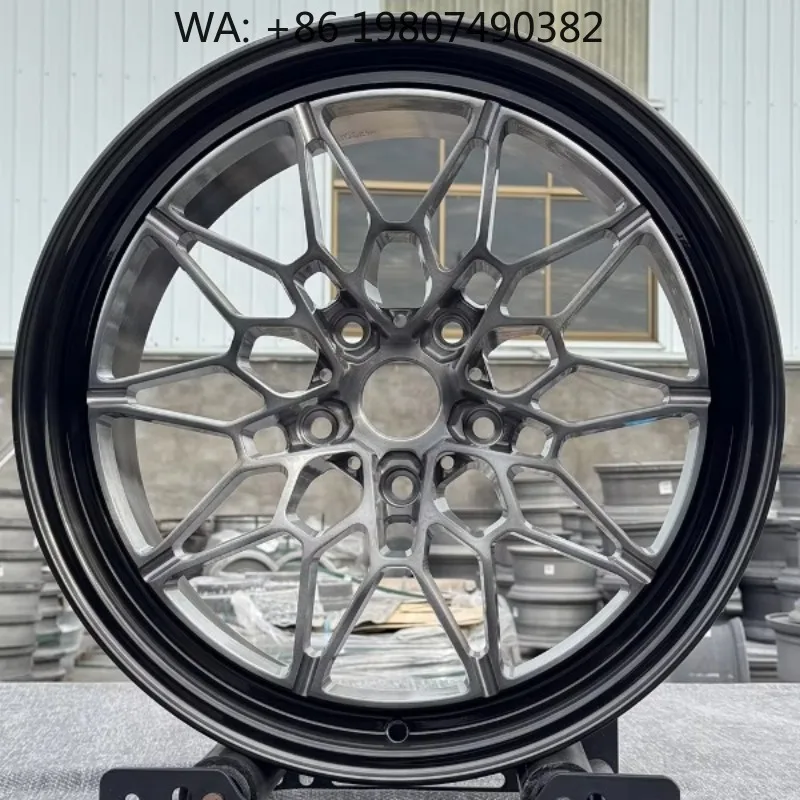 19-23 Inch Brushed Grey Face Black Lip Forged Wheels Stylish Monoblock Alloy Rims Custom High-end Racing Car Modification Parts