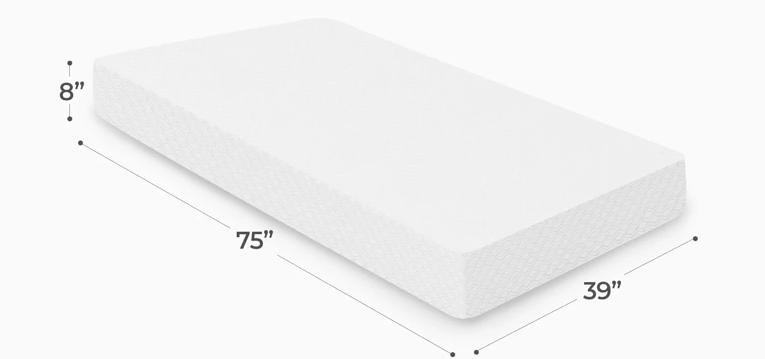 8 Inch Twin Cooling Gel Memory Foam Mattress Medium Firm CertiPUR-US  Enhanced Pressure Relief Removable Soft Cover