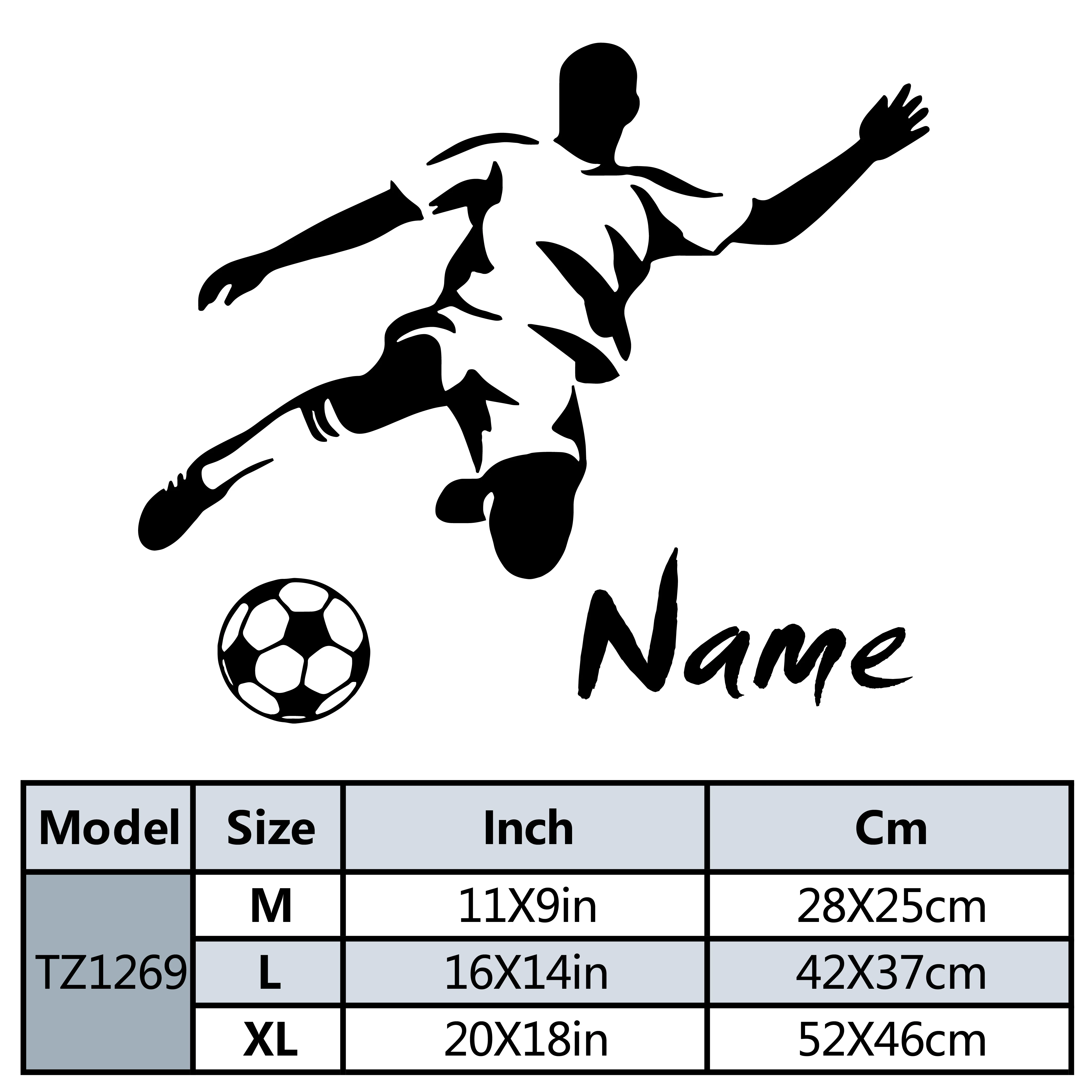 1pc Fun Personalize Custom Name Soccer Vinyl Decals Wall Stickers Living Room Bedroom Wall Decoration Murals