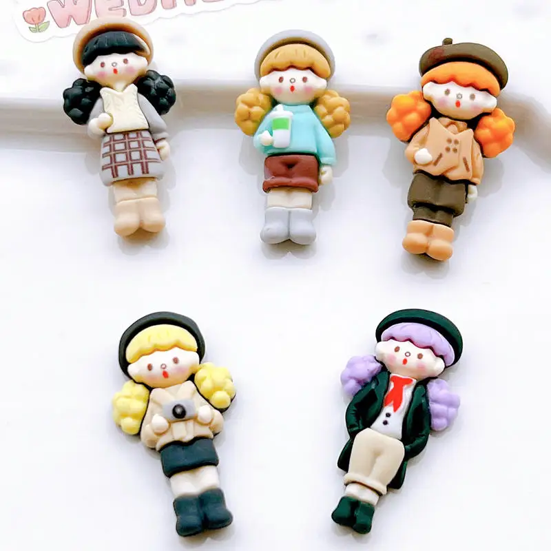 5Pcs Hars Accessoires Handgemaakte Materiaal Crème Gel Phone Case Flat Terug Haarspeld Haar Sieraden Diy Plakboek Lange Vlecht Meisje