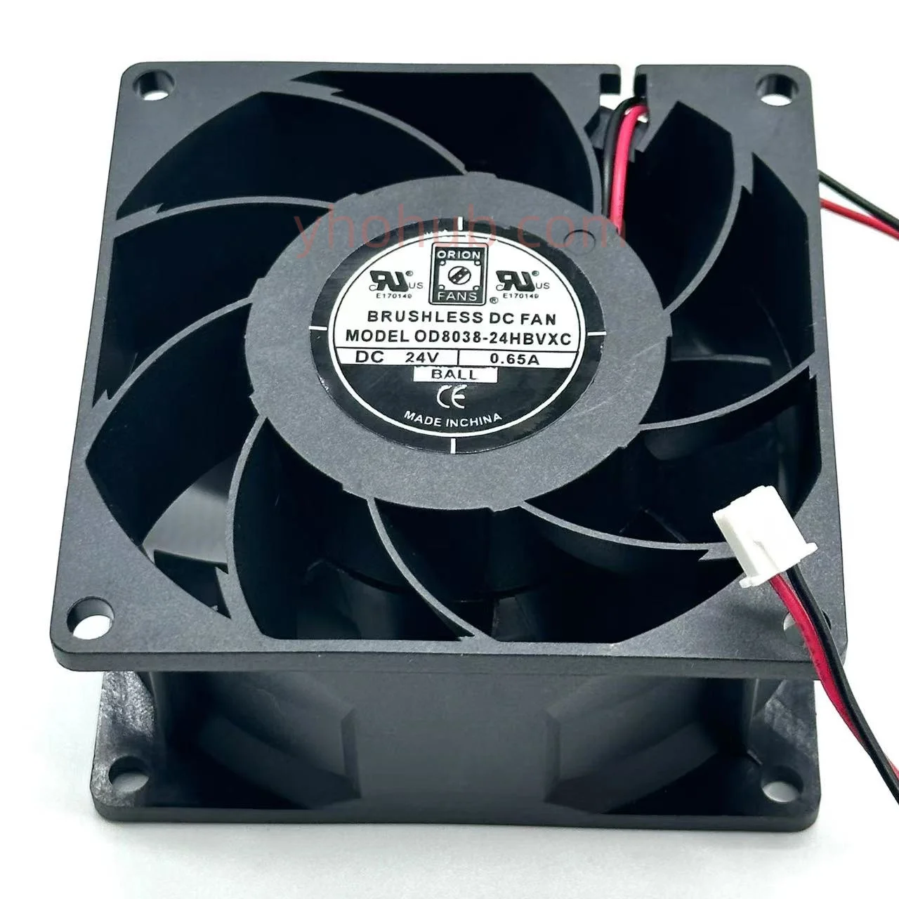 

OD8038-24HBVXC DC 24V 0.65A 80x80x38mm 2-Wire Server Cooling Fan