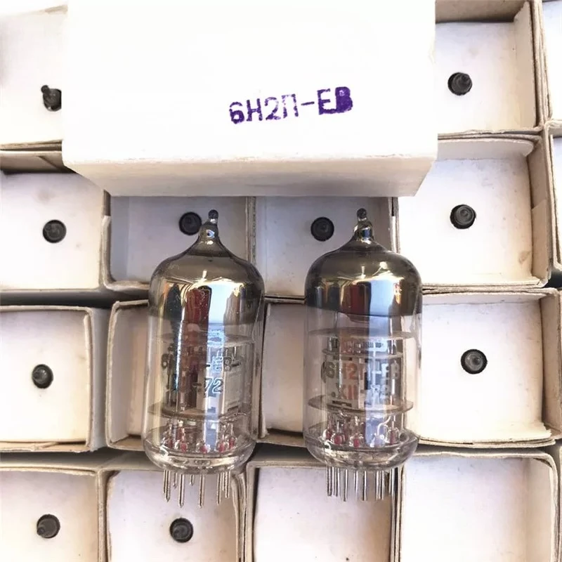 Long-life for Soviet gold-plated 6H2N-EB directly replaces 6N2 6H2N/6H2 vacuum tubes with new and precise matching.