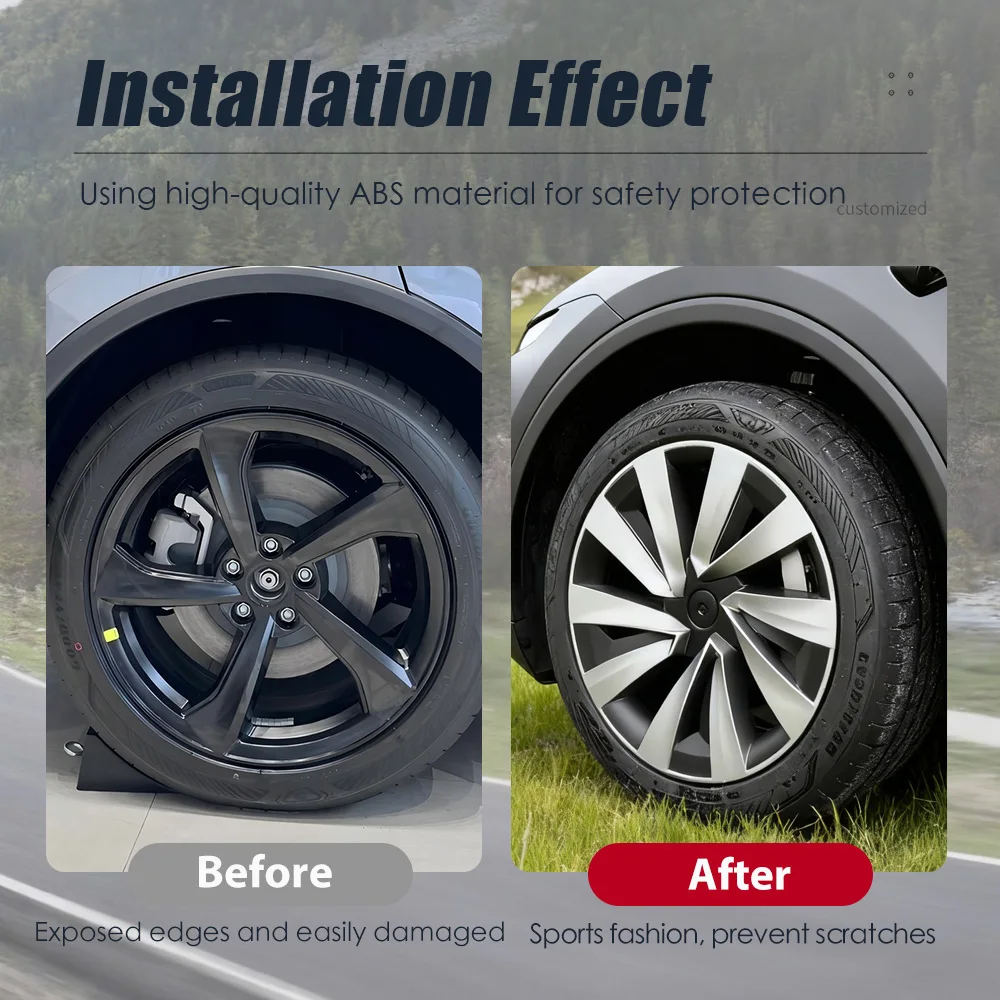 4 قطعة Hubcaps ل تسلا نموذج Y Juniper 19 بوصة 2025 الأداء استبدال أغطية الاطارات غطاء محور السيارات كامل حافة الملحقات