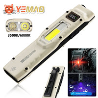 YEMAO M28 880LM Tactical Flashlight with Two Way Clamp Rechargeable LED Flashlight Police Lantern UV Light Mini Ultra-thin Torch